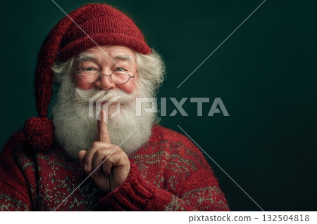 Santa whispers joyful secrets Santa whispers joyful secrets 132504818