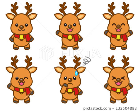 可愛的馴鹿插畫素材集2 可愛的馴鹿插畫素材集2 132504888