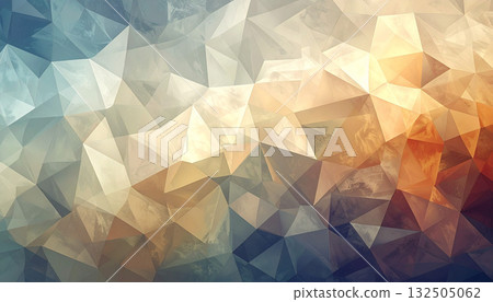 Geometric texture of low polygon pattern background where cool and warm colors intersect 132505062