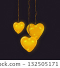 Glowing golden heart lights for Christmas decoration 132505171