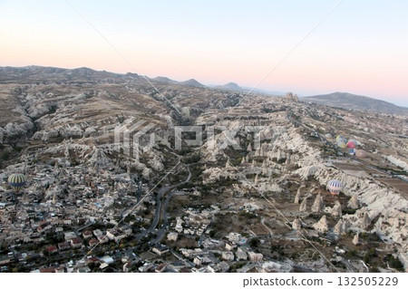 Cappadocia balloons flying from early morning before dawn to sunrise, Cappadocia scenery 132505229