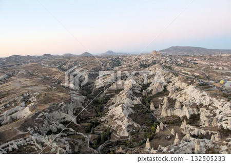 Cappadocia balloons flying from early morning before dawn to sunrise, Cappadocia scenery 132505233