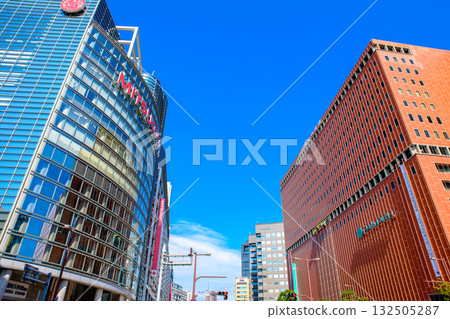 Fukuoka City, Chuo Ward, Tenjin, Fukuoka Mitsukoshi, Hakata Daimaru, north side of Tenjin Minami Station, daytime color 132505287