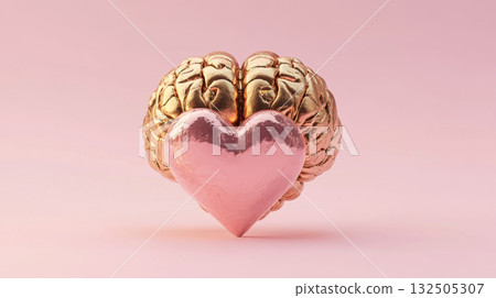 Symbolic Brain and Heart Concept for Logic and Emotion Balance 132505307
