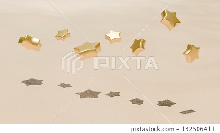 金色的星星在沙漠中舞動 132506411
