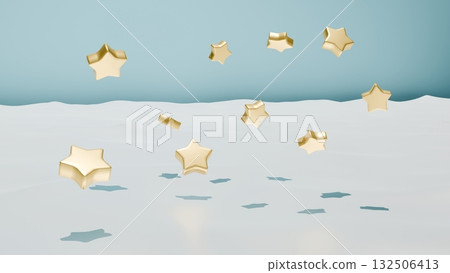 藍色背景上墜落的金色星星 132506413