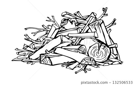 Vector drawing. A bunch of branches. 132506533