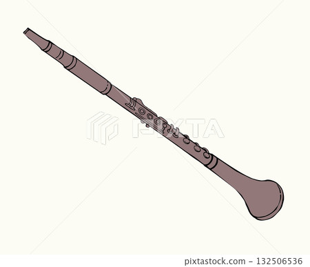 Vector line drawing of clarinet Vector line drawing of clarinet 132506536