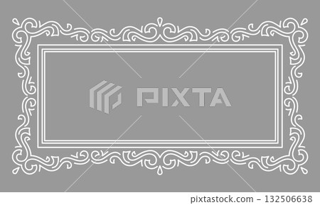 Line curl frame. Modern decorative linear background. 132506638