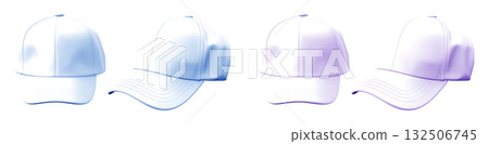 2 Set of pastel light purple blue front and side view hat baseball cap on transparent background cutout, PNG file. Mockup template 2 Set of pastel light purple blue front and side view hat baseball cap on transparent background cutout, PNG file. Mockup template 132506745