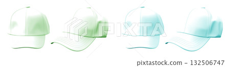 2 Set of pastel light green blue front and side view hat baseball cap on transparent background cutout, PNG file. Mockup template 2 Set of pastel light green blue front and side view hat baseball cap on transparent background cutout, PNG file. Mockup template 132506747