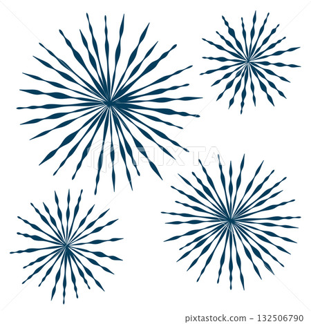 Blue radially diverging rays star. Unusual flower 132506790