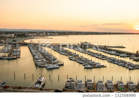 Italy Calm on the coast. The sky in the evening Rimini in Summer 132506990