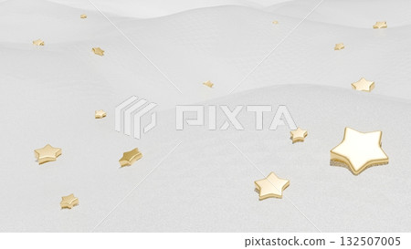 A golden star washed up on a glittery beach A golden star washed up on a glittery beach 132507005