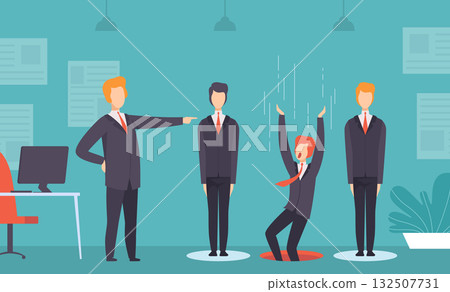 Man Character Get Fired from Work Vector Illustration Man Character Get Fired from Work Vector Illustration 132507731