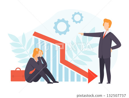 Man Character Get Fired from Work Vector Illustration Man Character Get Fired from Work Vector Illustration 132507737