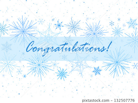 White blue winter greeting card of many snowflakes 132507776