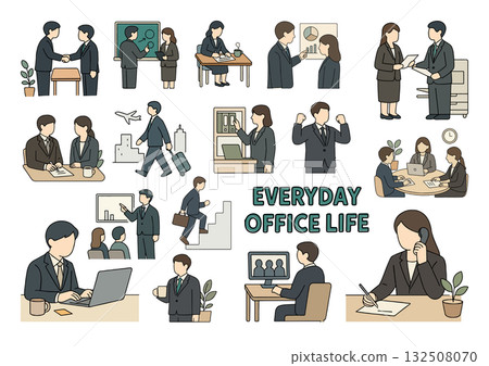 Business Scene People Icons Business Scene People Icons 132508070