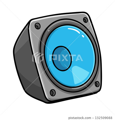 Blue Speaker Sound System Audio Equipment Cartoon Vector Illustration Blue Speaker Sound System Audio Equipment Cartoon Vector Illustration 132509088