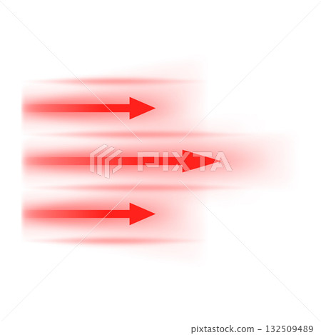 Straight red airflow arrows, hot air waves from air conditioners and radiators. Straight red airflow arrows, hot air waves from air conditioners and radiators. 132509489