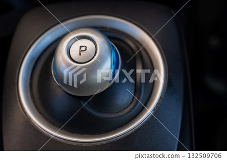 Gear shift lever of a car. Joystick. Gear shift lever of a car. Joystick. 132509706