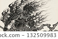 A powerful black Japanese warrior 132509983
