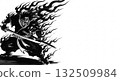 A powerful black Japanese warrior 132509984