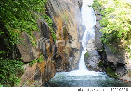 Beautiful Japanese waterfall scenery 132510258