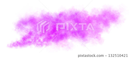 Soft pink smoke cloud trail on transparent background with realistic puff explosion effect and chemical spray 132510421