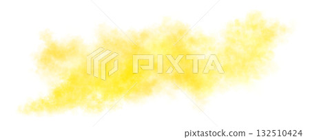 Bright yellow smoke cloud trail on transparent background with realistic puff explosion effect and chemical spray Bright yellow smoke cloud trail on transparent background with realistic puff explosion effect and chemical spray 132510424