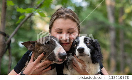Joyful Moments with Two Adorable Dogs 132510578