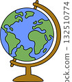 globe sphere with globe icon, cartoon style 132510774