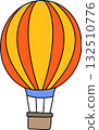 hot air balloon with basket icon, cartoon style 132510776