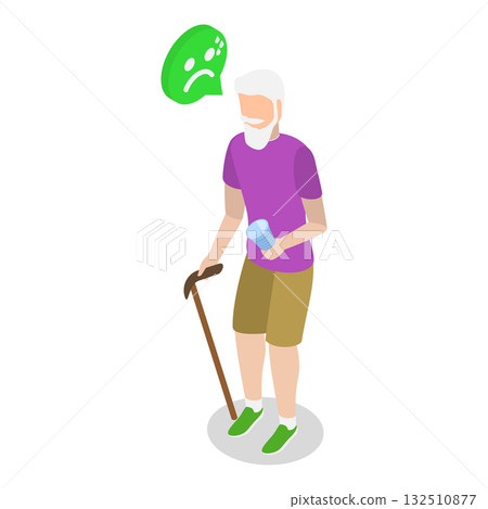3D Isometric Flat Vector Illustration of Extreme Hot Weather, Individuals Experiencing Excessive Heat Conditions. Item 1 132510877