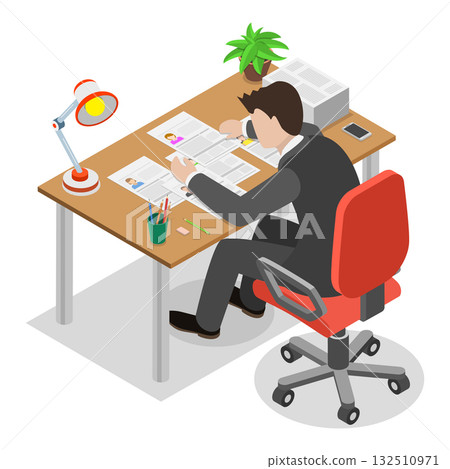 3D Isometric Flat Vector Illustration of Private Investigating, Crime-Solving Adventures. Item 2 3D Isometric Flat Vector Illustration of Private Investigating, Crime-Solving Adventures. Item 2 132510971