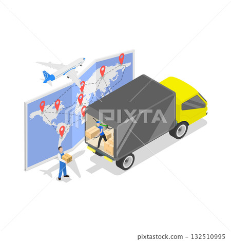 3D Isometric Flat Vector Illustration of Efficient Logistics Coordination, Supply Chain Optimization. Item 3 3D Isometric Flat Vector Illustration of Efficient Logistics Coordination, Supply Chain Optimization. Item 3 132510995