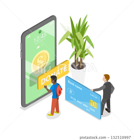 3D Isometric Flat Vector Illustration of Charity Services, Promoting Help And Support For Those In Need. Item 3 3D Isometric Flat Vector Illustration of Charity Services, Promoting Help And Support For Those In Need. Item 3 132510997