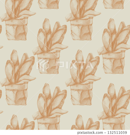 French baguette pencil hand drawn seamless pattern in craft brown colors. Hand drawn bakery bread and pastry food background for rustic textile, fabric, cafe menu and wallpaper design French baguette pencil hand drawn seamless pattern in craft brown colors. Hand drawn bakery bread and pastry food background for rustic textile, fabric, cafe menu and wallpaper design 132511039