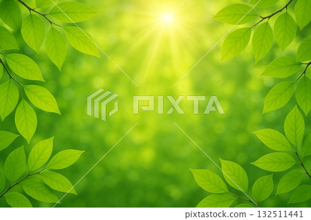 新鮮的綠葉，環保形象，逼真 132511441