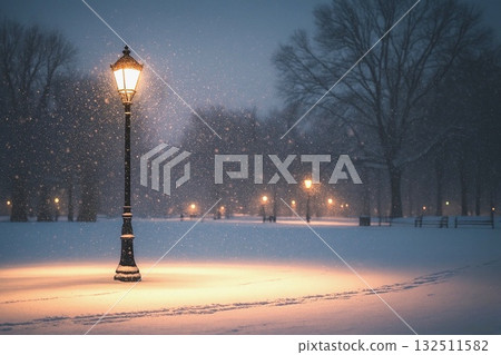 寂靜的雪景、無人的冬日記憶、溫暖的痕跡 132511582