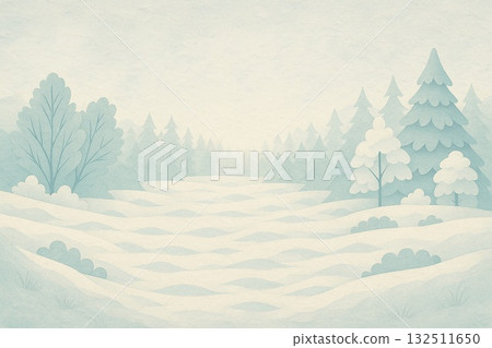 Background material: Snow scene, collage style 132511650