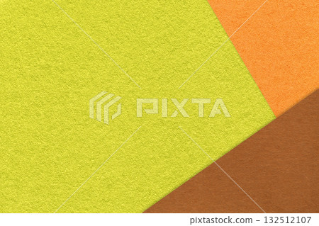 Abstract green, orange and brown paper background with copy space. Template for presentation, banner, card design Abstract green, orange and brown paper background with copy space. Template for presentation, banner, card design 132512107