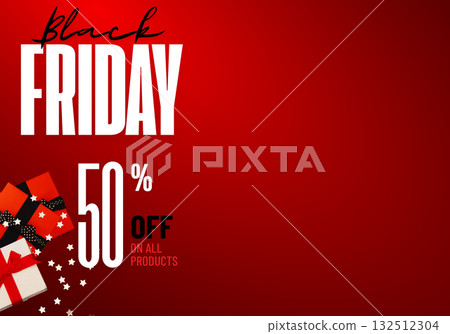 Black Friday 2025 sale promotional background. Black Friday sale concep .Space for text. 132512304
