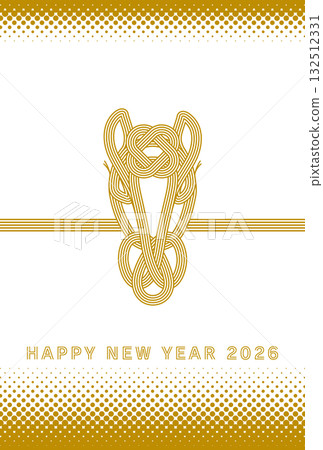 時尚簡約的2026年年新年賀卡 132512331