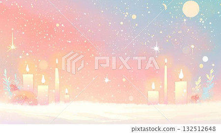 雪夜，星星點點，燭光閃爍 132512648
