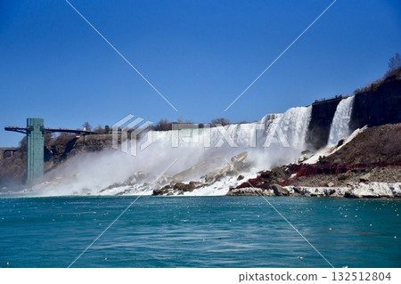 The majestic flow of the Niagara River, one of the world's three great waterfalls The majestic flow of the Niagara River, one of the world's three great waterfalls 132512804