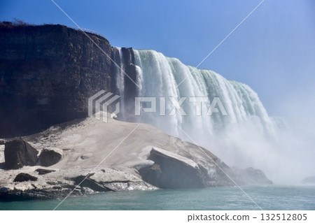The majestic flow of the Niagara River, one of the world's three great waterfalls The majestic flow of the Niagara River, one of the world's three great waterfalls 132512805