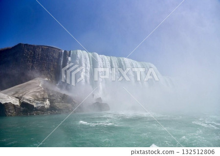 尼加拉河的雄偉水流,世界三大瀑布之一 尼加拉河的雄偉水流,世界三大瀑布之一 132512806