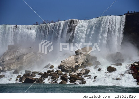 The majestic flow of the Niagara River, one of the world's three great waterfalls 132512820