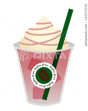 Strawberry frappe illustration Strawberry frappe illustration 132513145